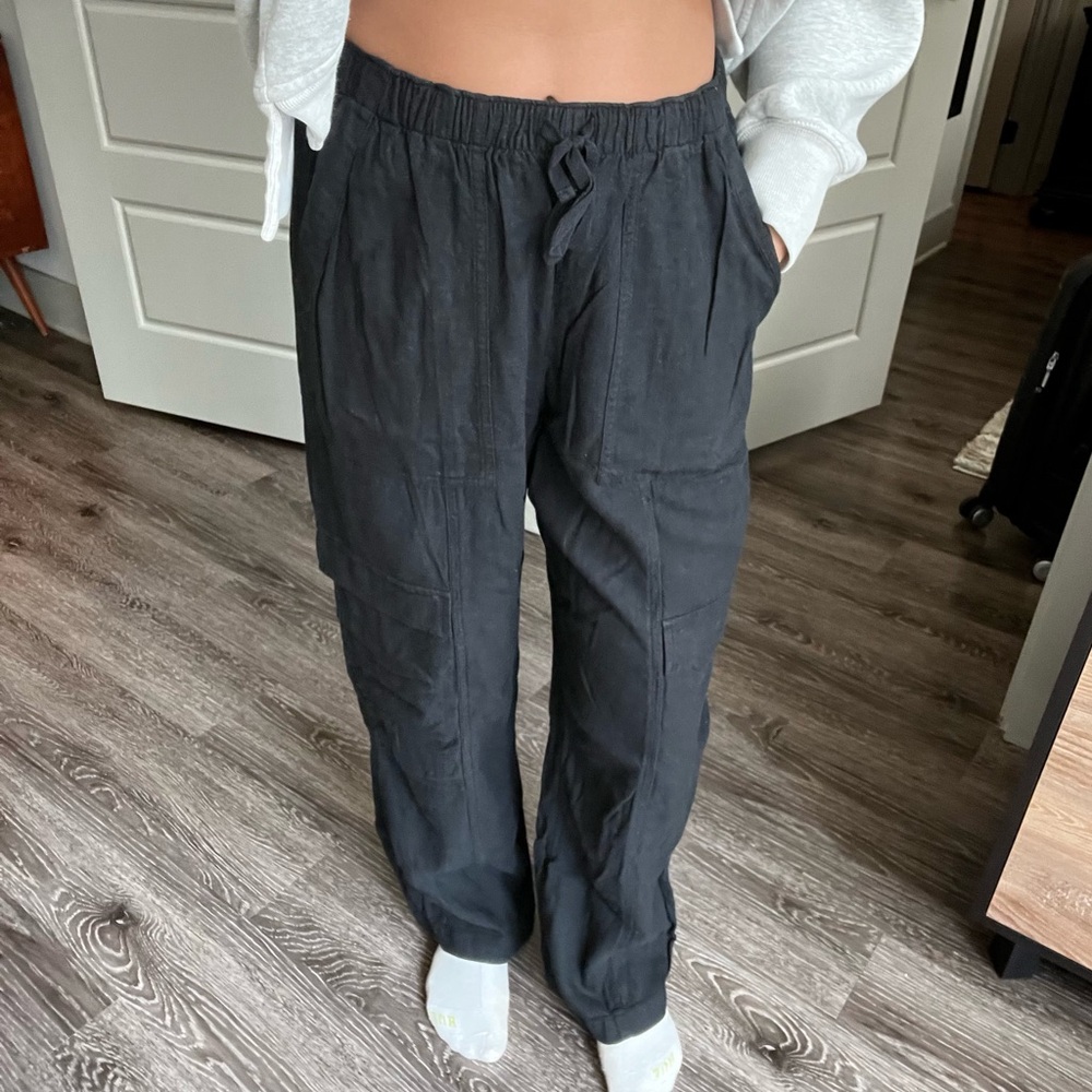 Abercrombie & Fitch Linen-Blend Pull-On Cargo Pant